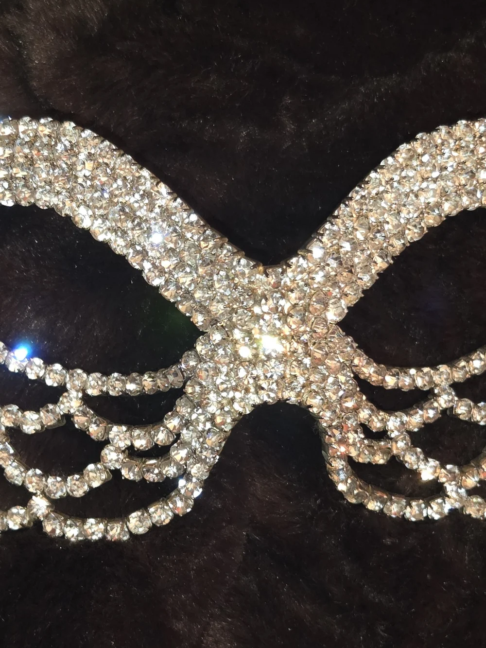Crystal Embellished Masquerade Mask - Gold